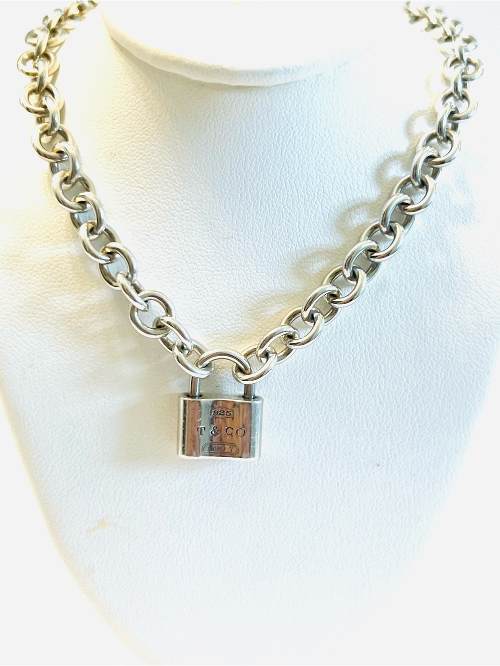 Tiffany & Co. Sterling Silver Padlock Link Necklace